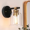 LNC Chayote Polished Gold and Matte Black Modern/Contemporary  Vanity  Lights,Clear Glass Bell Shade, 1 Light/ 2 Light/ 3 Light/4 Light - 2 of 4