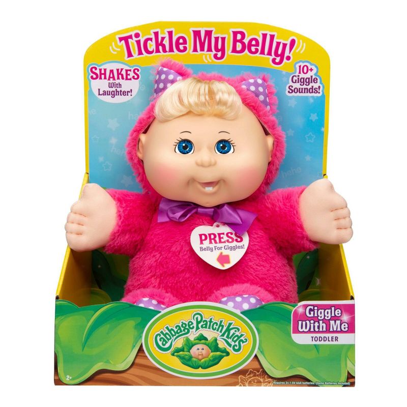 Cabbage Patch Kids Giggle With Me Pink Kitty with Blue Eyes Baby Doll, 3 of 6