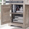 L Shaped Desk with Drawers, 60in Wide Farmhouse Executive Office Desk with Charging Station, Home Corner Desk with File Drawer - 3 of 4