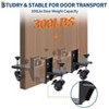 Door Installation Kit, Door Dolly - 2 Piece Heavy Duty 300 Lbs Capacity for 0-2.99 Inches Thick Doors, One-Person Use with Braked Wheels, Black - 2 of 4