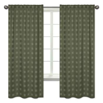 Sweet Jojo Designs Window Curtain Panels 84in. Jungle Green and White