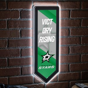 Evergreen Ultra-Thin Glazelight LED Wall Decor, Pennant, Dallas Stars- 9 x 23 Inches Made In USA - 1 of 4