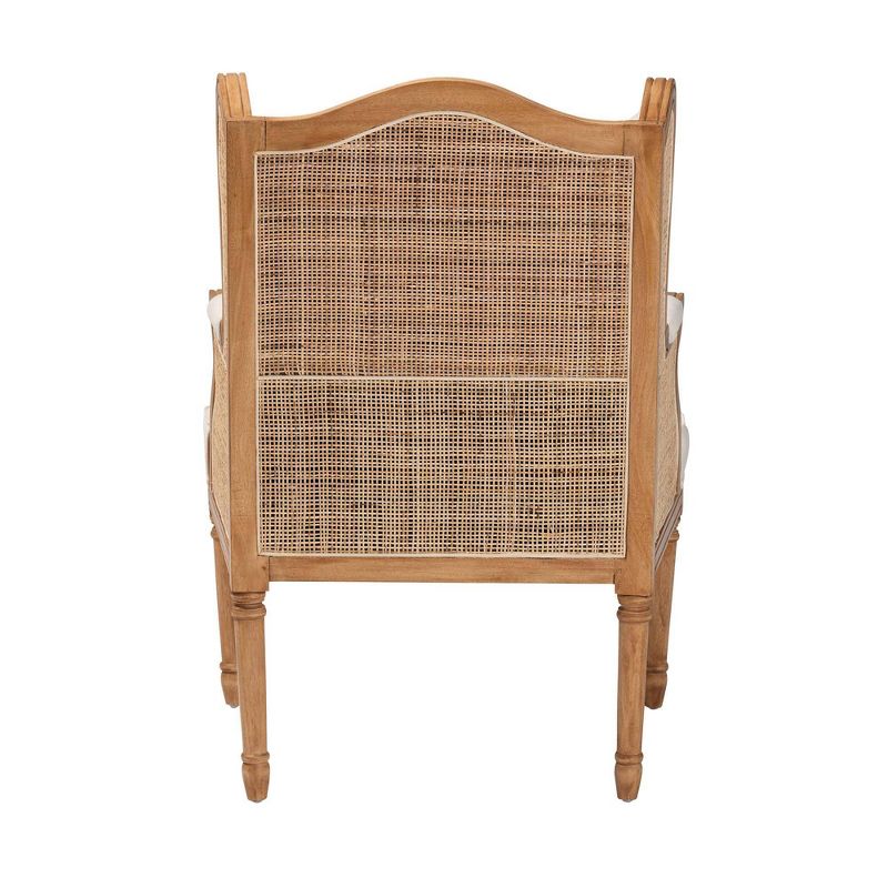 bali &#38; pari Rachana Fabric and Wood Accent Chair Beige/Honey Oak, 5 of 10
