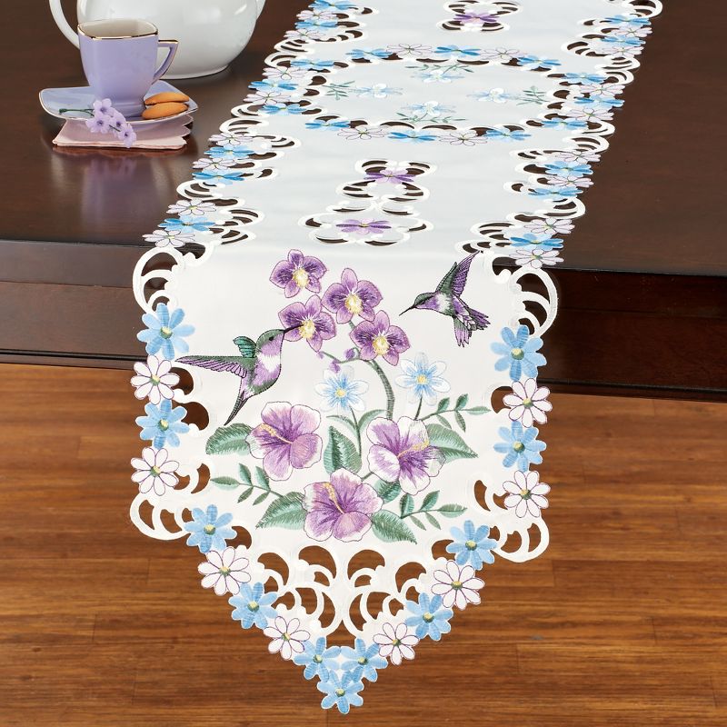 Collections Etc Floral Hummingbird Table Topper, 2 of 4