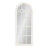 Kate and Laurel Gilcrest Arch Wood Windowpane Mirror, 18x47, White - 2 of 4