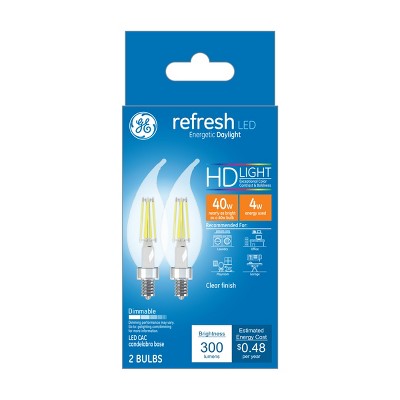General Electric 2pk 40W Ca Refresh LED Light Bulb Dl Cac Clear