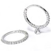 Pompeii3 1 Carat Diamond Engagement Wedding Ring Set 10K White Gold - 2 of 4