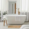 WOWOW Waterfall Single-Handle Freestanding Tub Faucet with Hand Shower,Brass Floor Mounted Tub Filler Faucet in Brushed Nickel - 3 of 4