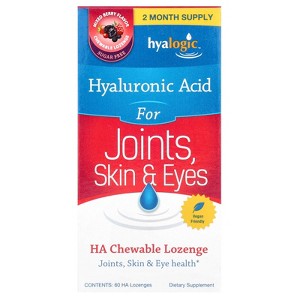 Hyalogic Hyaluronic Acid For Joints, Skin & Eyes, Mixed Berry, 60 Lozenges - 1 of 4
