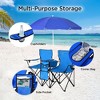 Swtroom Foldable Camping Chair Outdoor Portable Picnic Double Chair with Umbrella Folding Beach Chair Backpacking Blue - 4 of 4