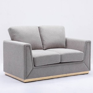 Acme Furniture 57" Valin Sofa Gray Linen - 1 of 4