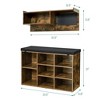 31.5" Hall Tree, Halltree Entryway with Storage Bench, 6 in 1 Coat/Shoe Rack with 5 Hooks - 2 of 4