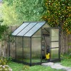 Polycarbonate Greenhouse, Heavy Duty Outdoor Aluminum Walk-in Green House Kit Vent Door - 2 of 4