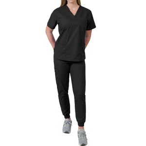 Medgear Isabella Women's Multi-pocket V-neck top and Jogger Pants Set - 1 of 4