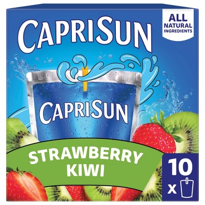 Capri Sun Strawberry Kiwi Juice Boxes - 10pk/6 fl oz Pouches: No Artificial Colors, No Artificial Flavors, No Preservatives