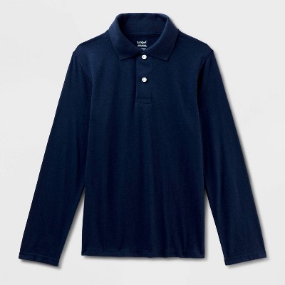 Boys' Adaptive Long Sleeve Uniform Polo Shirt - Cat & Jack™