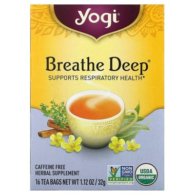 Yogi Tea, Breathe Deep, Caffeine Free, 16 Tea Bags, 1.12 oz