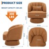 Modern Swivel Barrel Accent Chair, 360 Degree Velvet Upholstered Armchair, Striped Backrest, Comfy Lounge Chair for Living Room Bedroom Reading Nook - 3 of 4