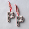 The Lakeside Collection Sets of 2 Buffalo Plaid Monogram Ornaments - P 2 Pieces - 3 of 4