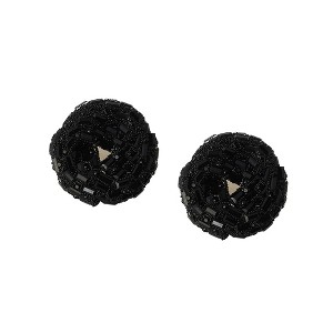 Women's The Nodum Stud Earrings - Onyx Black - 1 of 4