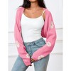 Women's Cropped Cardigan Sweater Floral Shrugs Long Sleeve Open Front Knit Top - 3 of 4