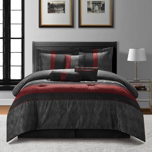 Nanshing 7pc Full Corell Comforter Set Black - 1 of 4