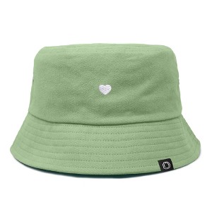 Dalix Heart Embroidered Cotton Summer Outdoor Bucket Hat Womens - 1 of 4