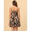 Allegra K Women's Floral Ruffle Bow Knot Lemon Spaghetti Strap Mini Sundress - 4 of 4