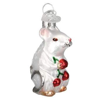 Old World Christmas 2.0 Inch Miniature White Christmas Mouse Ornament Twas The Night Mice Tree Ornaments