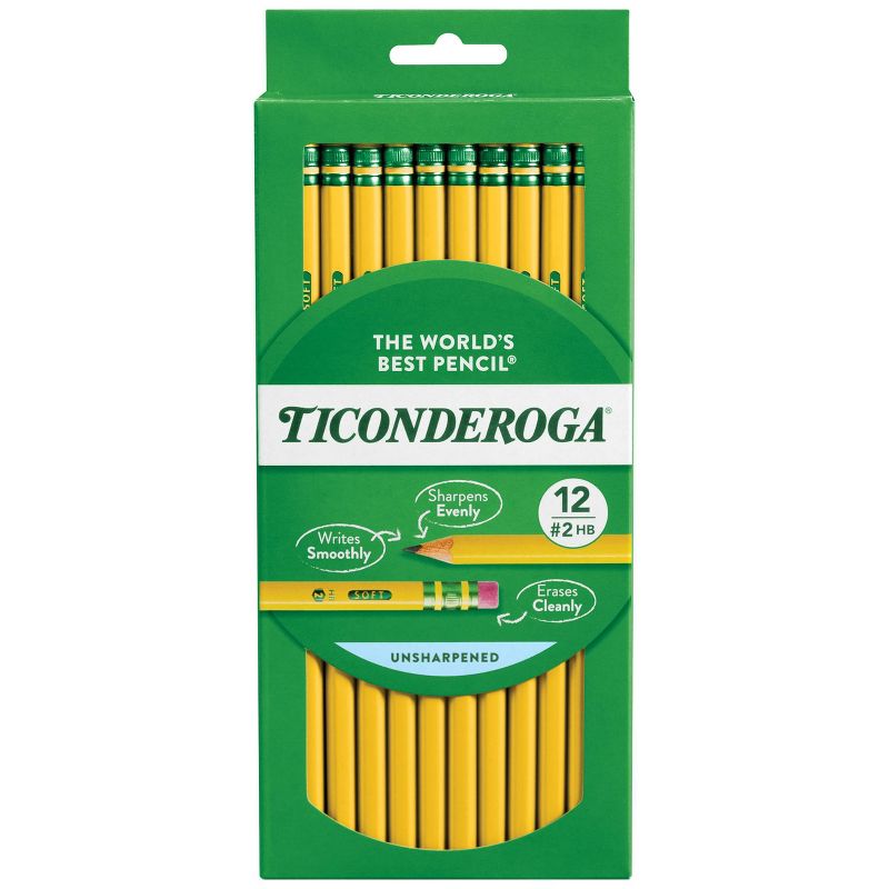 Ticonderoga 12pk #2 Wooden Pencils Yellow, 1 of 7