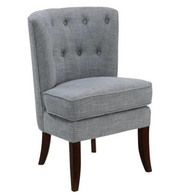 26"1pc Modern Dark Gray Upholstery Button Tufted Accent Chair