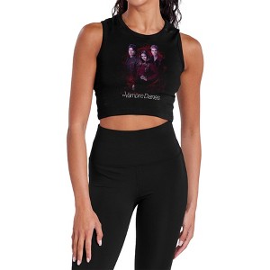 Women's Vampire Diaries Company of Three Sleeveless Crop Top Tank - 1 of 4