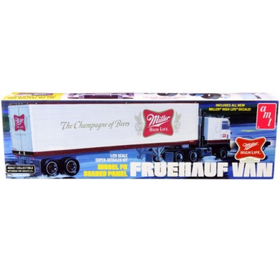 Skill 3 Model Kit Fruehauf FB Beaded Panel Van Trailer "Miller" 1/25 Scale Model by AMT