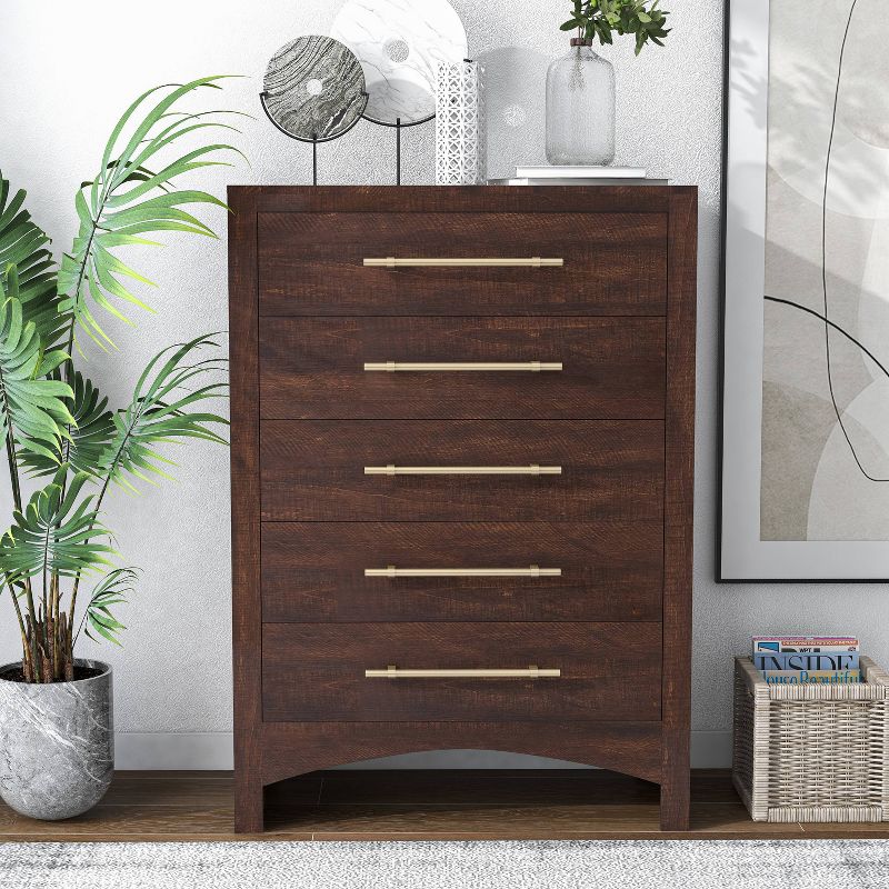 Melonnes 5 Drawer Chest Walnut - HOMES: Inside + Out, 3 of 9