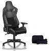 PC Gaming Chair Ergonomic Office Desk Chair With Lumbar Support Headrest, Comfortable Upholstered Adjustable High Back Swivel Seat Armchair - 2 of 4