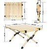 Portable Foldable Outdoor Picnic Table - Natural Beech Wood Camping Table with X-Frame Design -Small Sizes - 2 of 4