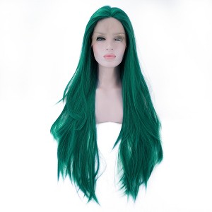 Unique Bargains Women Long Straight Hair Lace Front Wig with Wig Cap 24" 1PC - 1 of 4
