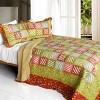 Slickblue 3PC Full/Queen Cotton Quilt Set, Traditional Patchwork, Vermicelli Quilted, Includes 2 Shams - 2 of 4