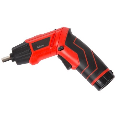 Fleming Supply 3.6V Cordless Pivoting Head Screwdriver Set - Red and Black