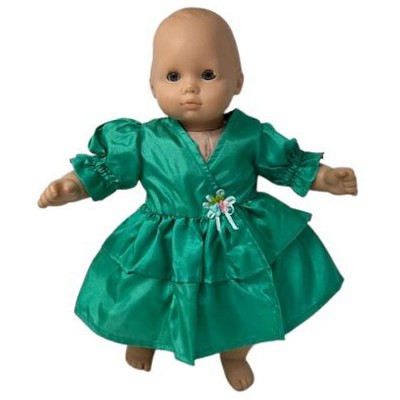 Doll Clothes Superstore Emerald Green Dress Fits 15-16 Inch Baby And Cabbage Patch Kid Dolls