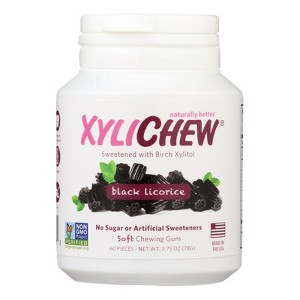 Xylichew Gum - Black Licorice - Jar - Case of 1 - 60 PC - 1 of 3
