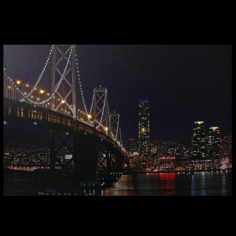 Northlight LED Lighted San Francisco Oakland Bay Bridge Canvas Wall Art 15.75" x 23.5", 2 of 3