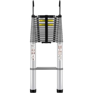 VEVOR Telescoping Ladder, 18.5 FT Aluminum One-button Retraction Collapsible Extension Ladder, 400 LBS Capacity with Non-slip Feet - 1 of 4