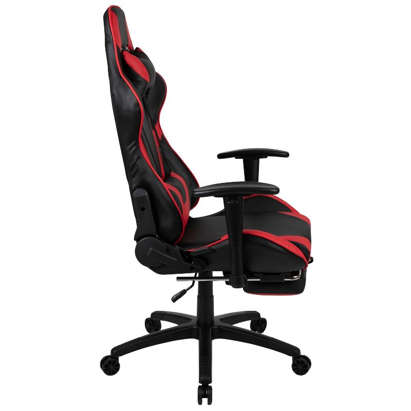 BlackArc Echo Gaming Desk & Chair Set: Black & Red Faux Leather Reclining Gaming Chair; Gaming Desk with Headphone Hook and Cupholder, 5 of 15