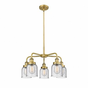 Bell - 5 Light Stem Hung Chandelier In Art Deco Style-14.75 Inches Tall and 23 Inches Wide - 1 of 1