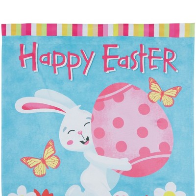 Pink Polyester Easter Bunny Garden Yard Banner 40" x 28"