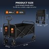 Utility Collapsible Wagon with All-Terrain Wheels, Drink Holders & Adjustable Handle, 220 LBS Portable Grocery Wagon for Shopping, Camping, Garden - 2 of 4