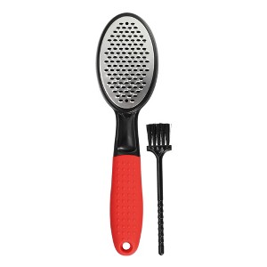 Unique Bargains ABS Stainless Steel 304 Dead Skin Remover Foot File Red 1 Set - 1 of 4