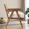 Comfortable Mid Century Modern Accent Chair with Plush Cushion | Rattan Backrest & Sturdy Wood Legs | Supportive Armchair - 2 of 4