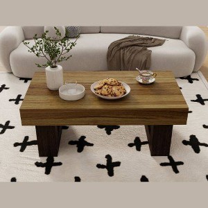 GDFStudio Fynn Farmhouse Wooden Rectangular Coffee Table - 1 of 4